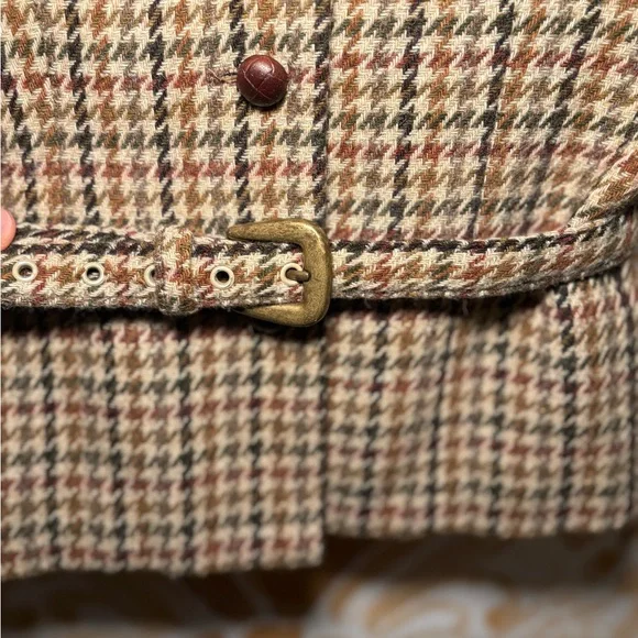 Vintage Hugo Buscati Milano Women's Houndstooth Jacket - Brown Small - Picture 5 of 9